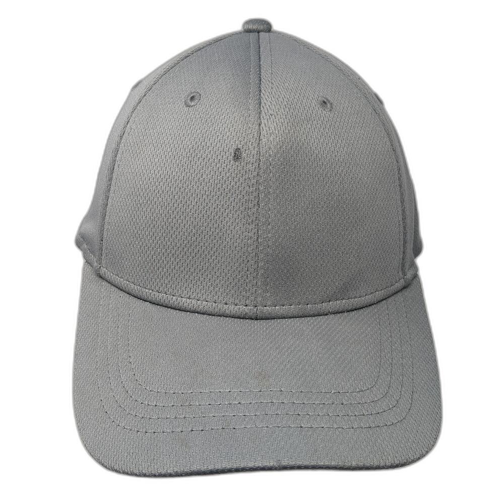 Athletic Works Fitted Baseball Cap Gray XL Solid Vent Holes Blank